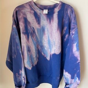 Hanes Blue and Purple Tie-Dye Sweatshirt-New
